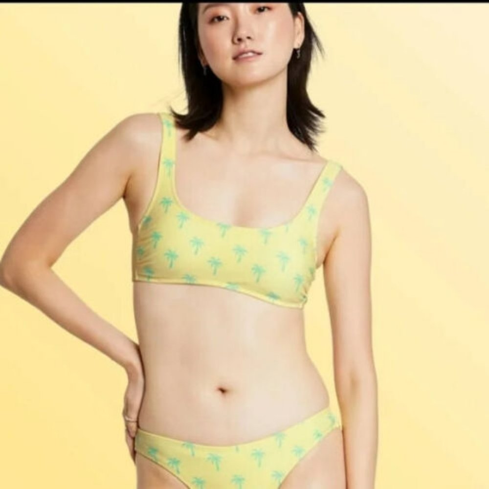 Stoney Clover Lane x Target NWT Palm Trees Yellow Bralette Bikini Top XS (0-2)